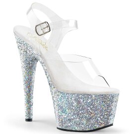 Pleaser Sandales ADORE-708LG Transparent Argent Multi...