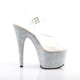Pleaser Sandales ADORE-708LG Transparent Argent Multi Paillettes EU-35/US-5