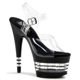 Pleaser Sandales ADORE-708LN Transparent Noir EU-37/US-7
