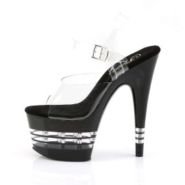 Pleaser Sandales ADORE-708LN Transparent Noir EU-37/US-7
