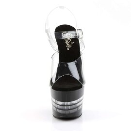 Pleaser Sandales ADORE-708LN Transparent Noir EU-38/US-8