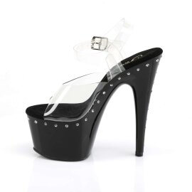 Pleaser Sandales ADORE-708LS Transparent Noir EU-35/US-5