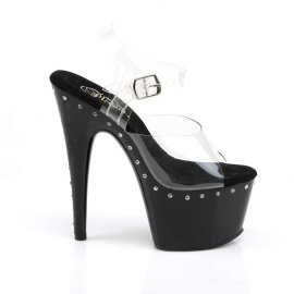 Pleaser Sandales ADORE-708LS Transparent Noir EU-38/US-8