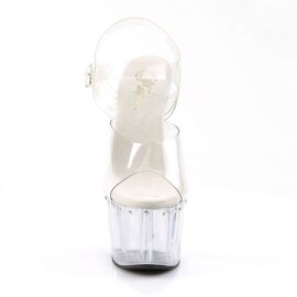 Pleaser Sandales ADORE-708LS Transparent Argent EU-38/US-8