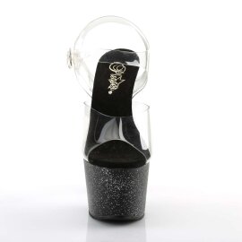 Pleaser Sandales ADORE-708MG Transparent Noir EU-35/US-5
