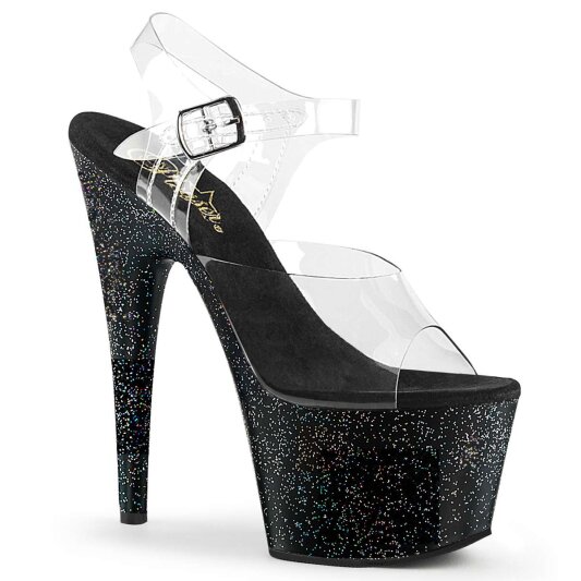 Pleaser Sandales ADORE-708MG Transparent Noir EU-37/US-7