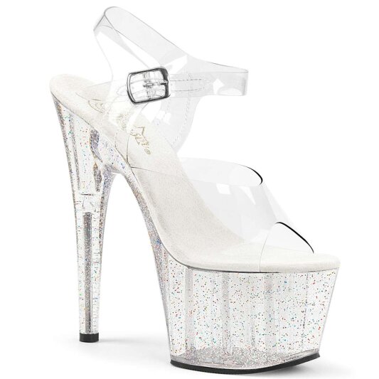 Pleaser Sandales ADORE-708MG Transparent Argent EU-36/US-6