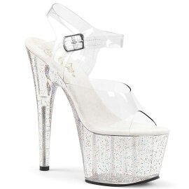 Pleaser Sandales ADORE-708MG Transparent Argent EU-36/US-6