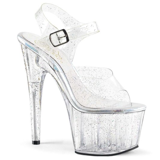 Pleaser Sandales ADORE-708MMG Transparent Argent EU-41/US-11