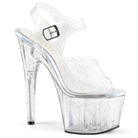 Pleaser Sandales ADORE-708MMG Transparent Argent EU-38/US-8