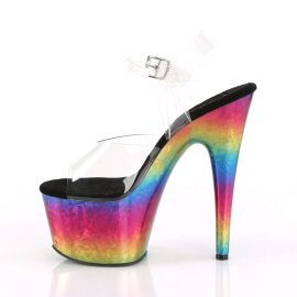 Pleaser Sandales ADORE-708MRB Transparent Bigarré Métallique EU-37/US-7