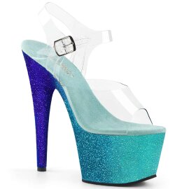 Pleaser Sandales ADORE-708OMBRE Transparent Bleu...