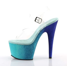 Pleaser Sandales ADORE-708OMBRE Transparent Bleu Paillettes EU-36/US-6