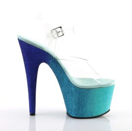 Pleaser Sandales ADORE-708OMBRE Transparent Bleu Paillettes EU-36/US-6