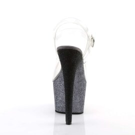 Pleaser Sandales ADORE-708OMBRE Transparent Argent Noir EU-41/US-11