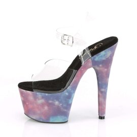 Pleaser Sandales ADORE-708REFL Transparent Bleu-Violet Réfléchissant EU-35/US-5
