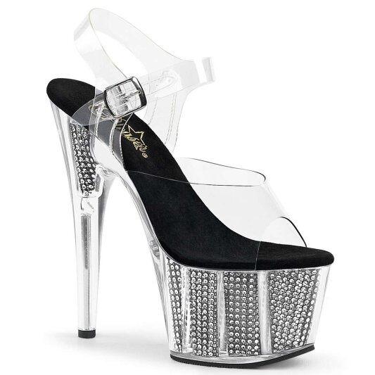 Pleaser Sandales ADORE-708SRS Transparent Argent EU-35/US-5