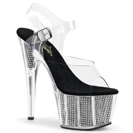 Pleaser Sandales ADORE-708SRS Transparent Argent EU-35/US-5