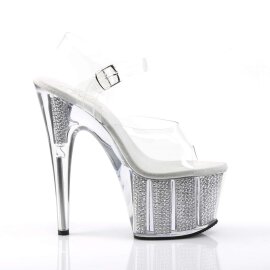 Pleaser Sandales ADORE-708SRS Transparent Argent Strass EU-41/US-11