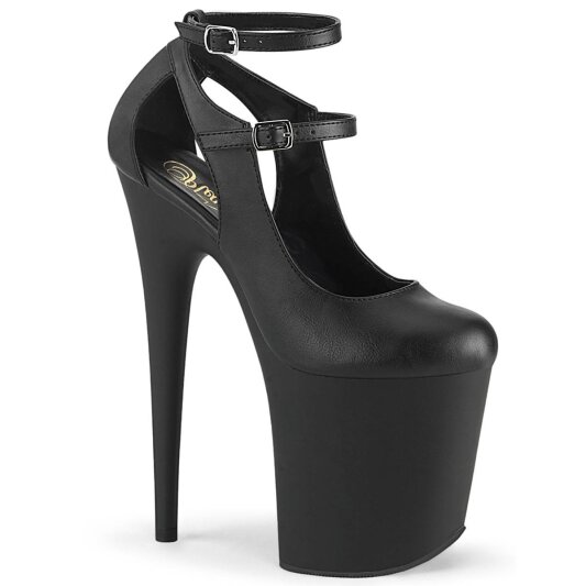 Pleaser FLAMINGO-850 Sandales à plateforme Cuir synthétique Noir EU-38/US-8