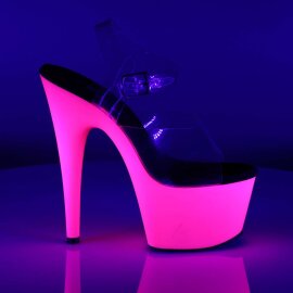 Pleaser Sandales ADORE-708UV Transparent Néon-Rose EU-41/US-11