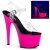 Pleaser Sandales ADORE-708UV Transparent Néon-Rose EU-41/US-11