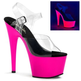 Pleaser Sandales ADORE-708UV Transparent Néon-Rose...
