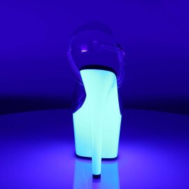Pleaser Sandales ADORE-708UV Transparent Néon Blanc EU-41/US-11