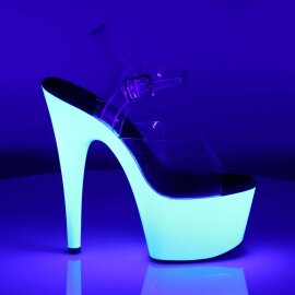Pleaser Sandales ADORE-708UV Transparent Néon Blanc EU-41/US-11