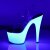 Pleaser Sandales ADORE-708UV Transparent Néon Blanc EU-41/US-11