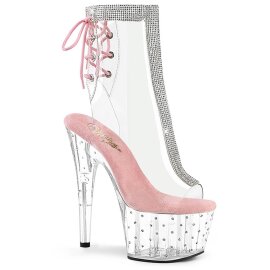 Pleaser STARDUST-1018C-2RS Bottines à plateforme Transparent Rose EU-35/US-5