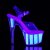 Pleaser Sandales ADORE-708UVG Transparent Néon-Argent EU-36/US-6