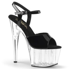 Pleaser Sandales ADORE-709 Noir Transparent EU-37/US-7