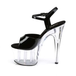 Pleaser Sandales ADORE-709 Noir Transparent EU-37/US-7
