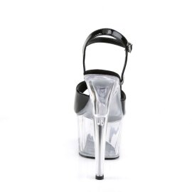 Pleaser Sandales ADORE-709 Noir Transparent EU-37/US-7