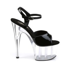 Pleaser Sandales ADORE-709 Noir Transparent EU-37/US-7