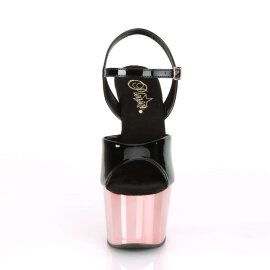 Pleaser Sandales ADORE-709 Noir Or Rose Chrome EU-35/US-5