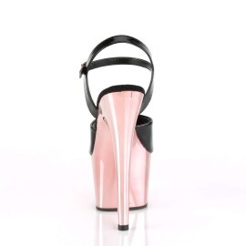 Pleaser Sandales ADORE-709 Noir Or Rose Chrome EU-35/US-5