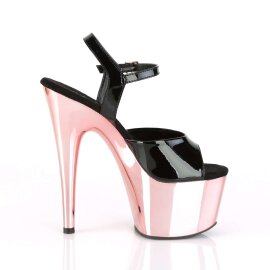 Pleaser Sandales ADORE-709 Noir Or Rose Chrome EU-35/US-5