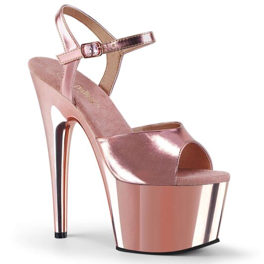 Pleaser Sandales ADORE-709 Or Rose Métallique Chrome EU-35/US-5