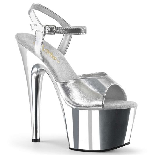 Pleaser Sandales ADORE-709 Argent Métallique Chrome EU-37/US-7