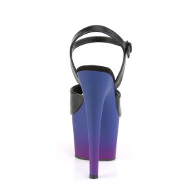 Pleaser Sandales ADORE-709BP Noir Bleu-Violet EU-35/US-5