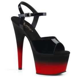 Pleaser Sandales ADORE-709BR-H Noir Rouge Chrome EU-35/US-5