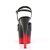 Pleaser Sandales ADORE-709BR-H Noir Rouge Chrome EU-35/US-5