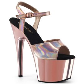 Pleaser Sandales ADORE-709HGCH Or Rose Hologramme Chrome EU-36/US-6