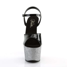 Pleaser Sandales ADORE-709OMBRE Noir Argent Noir Multi...