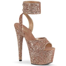 Pleaser Sandales ADORE-791LG Or Rose Paillettes EU-35/US-5