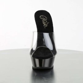 Pleaser Mules ALLURE-601 Transparent Noir EU-42/US-12