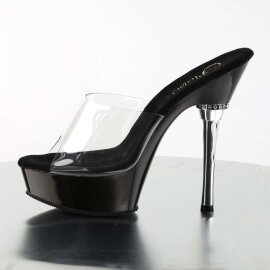 Pleaser Mules ALLURE-601 Transparent Noir EU-35/US-5