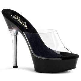 Pleaser Mules ALLURE-601 Transparent Noir EU-36/US-6